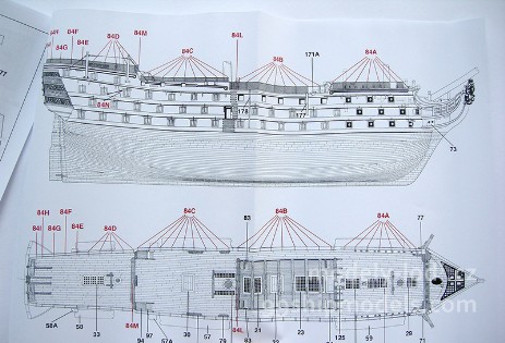 Model lodi  Victory, stavebnice Mantua MM720  - dokumentace