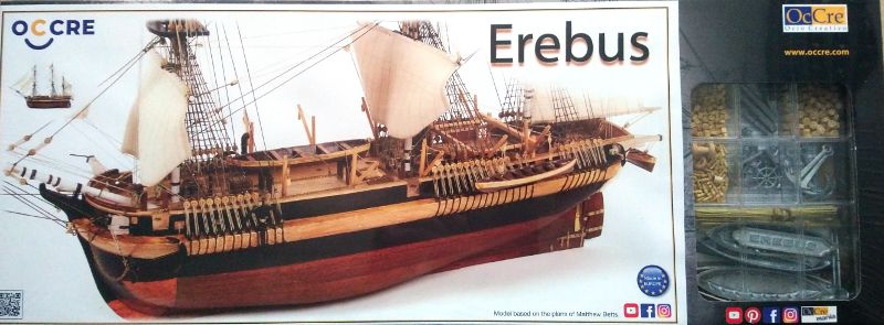 Model lodi HMS Erebus, stavebnice modelu lodi Occre - balení