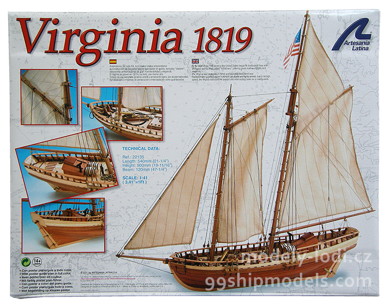 Model lodi Virginia  Artesania Latina- balení