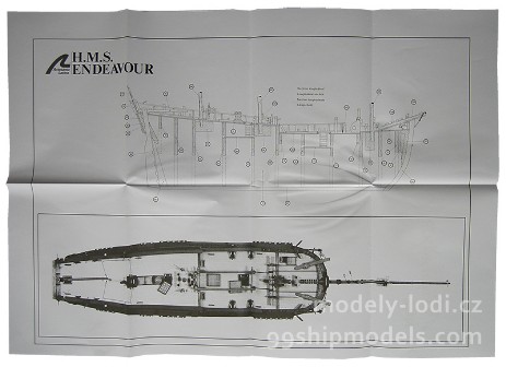 Model lodi  Endeavour Artesania Latina - dokumentace