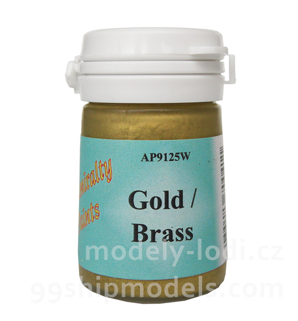 Zlatá barva Gold Brass AP9125W, Admiralty Paints (Caldercraft) pro modely lodí