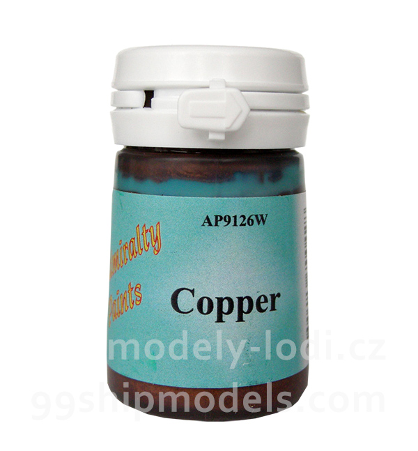 Měděná barva Copper AP9126W, Admiralty Paints (Caldercraft) pro modely lodí