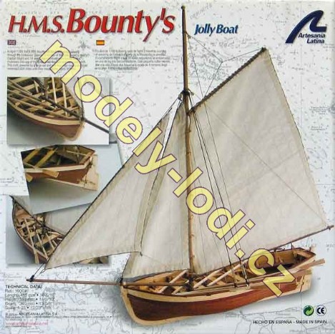 Model člunu lodi Bounty, model Artesania Latina