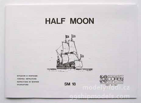 Model lodi Half Moon, stavebnice Corel - dokumentace