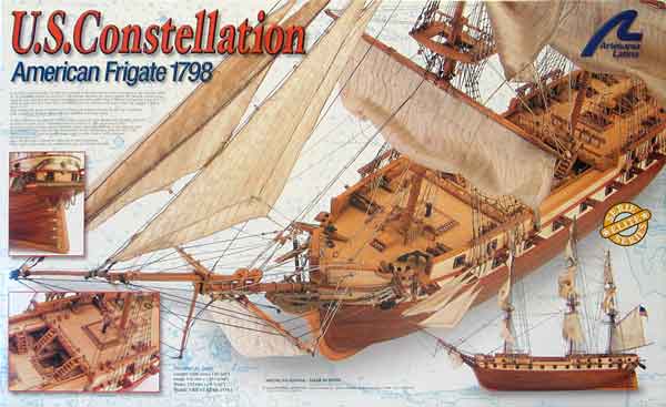 Prodejní balení modelu lodi U.S. Constellation, stavebnice Artesania Latina
