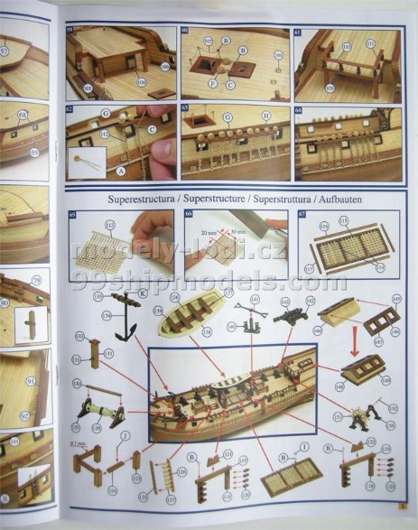 Model řlodi, stavebnice  Corsair Occre  - dokumentace