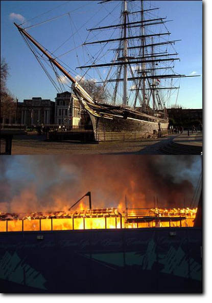 Požár lodi Cutty Sark