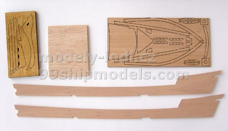Model lodi, stavebnice Albatros Occre  - dřevěný materiál
