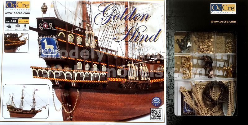 Model lodi Occre Golden Hind - balení