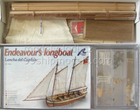 Model lodi  Endeavour´s longboat Artesania Latina - obsah balení