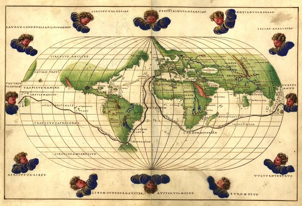 Historická mapa světa 1544 MP105