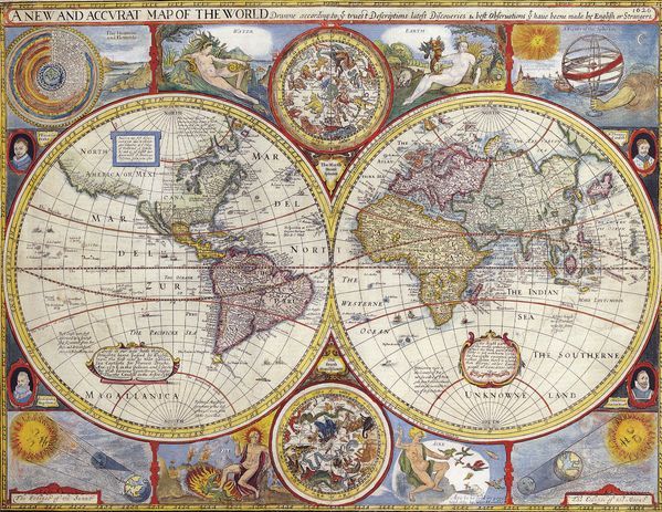 Historická mapa světa 1646 MP137