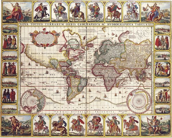 Historická mapa světa 1652 MP140