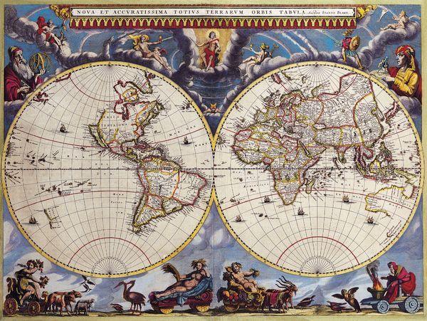 Historická mapa světa 1662 MP134