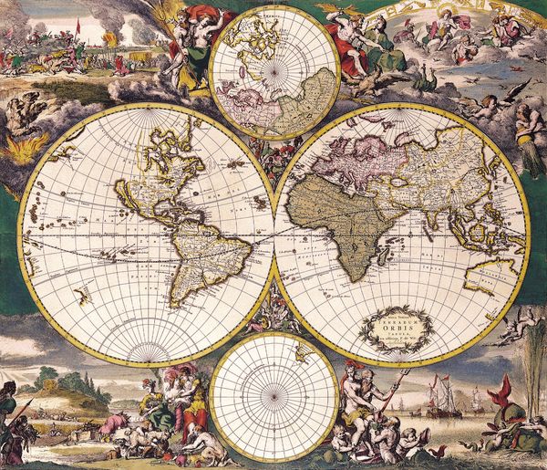 Historická mapa světa 1668 MP132