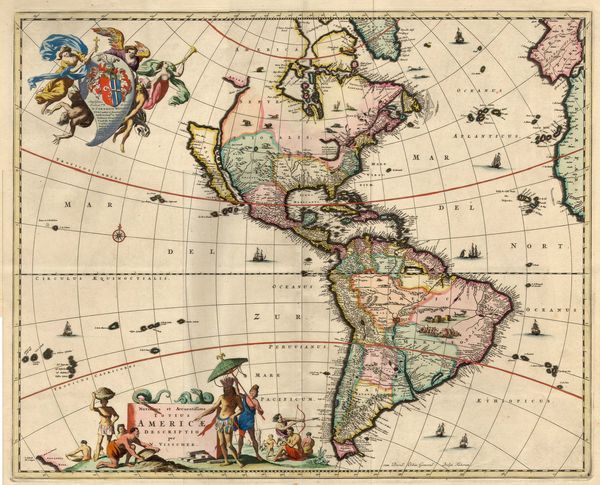 Historická mapa Ameriky 1670 MP119 Historická mapa Ameriky 1670 MP119