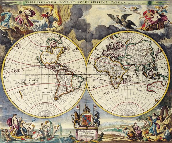 Historická mapa světa 1680 MP139