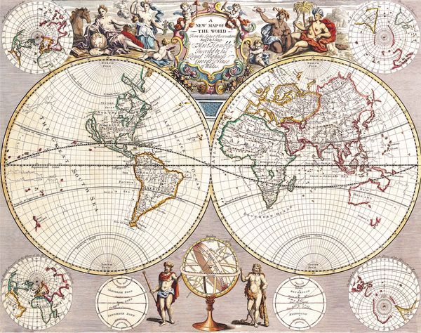 Historická mapa světa 1721 MP136