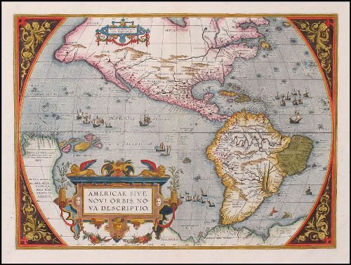 Historická mapa Ameriky 1595 MP112 Historická mapa Ameriky 1595 MP112