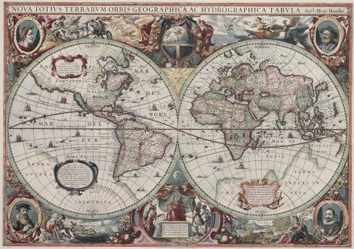 Historická mapa světa 1633 MP117