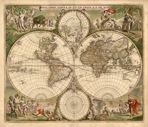 Historická mapa světa 1689 MP121
