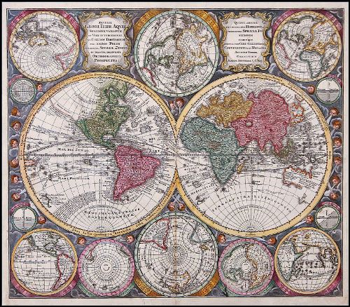 Historická mapa světa 1730 MP125