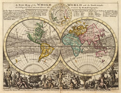 Historická mapa světa 1732 MP126
