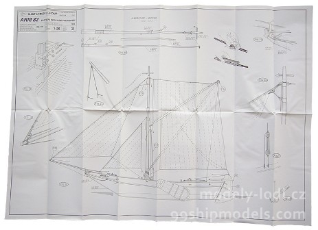 Model lodi ARM-82, stavebnice Mantua MM770  - dokumentace