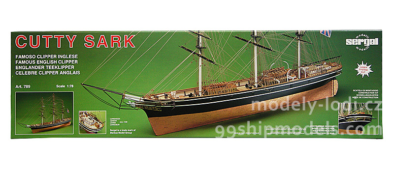 Model lodi Cutty Sark, balení stavebnice Sergal MM789