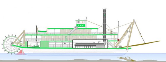 Řez plavidlem. King of The Mississippi. Modely-lodí.cz