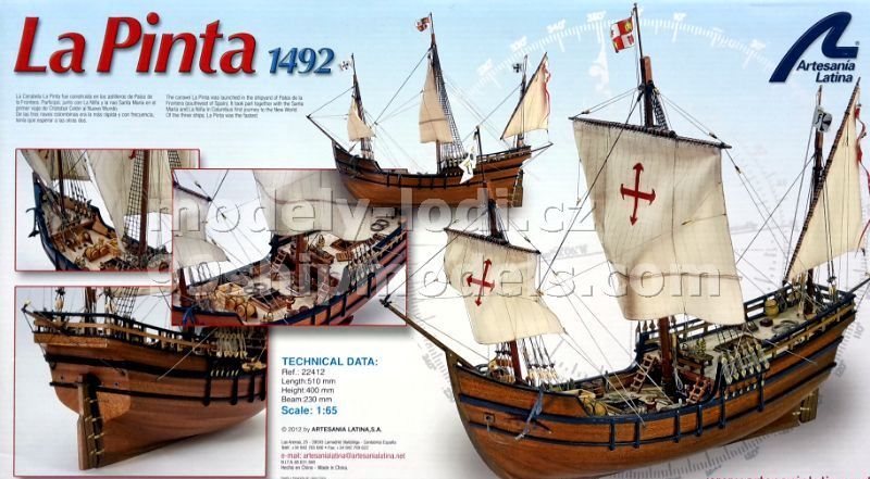 Prodejní balení modelu lodi Pinta stavebnice  Artesania Latina