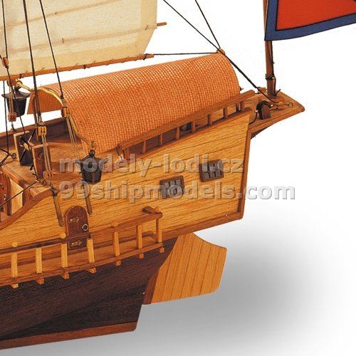 Detail hotového modelu lodi Red Dragon, stavebnice Artesania Latina 
