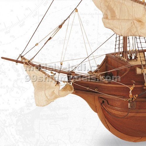 Detail hotového modelu lodi San Juan, Artesania Latina 