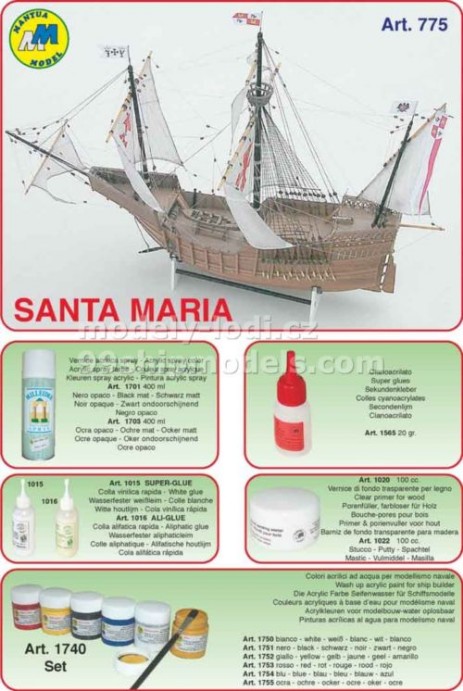 Návod pro model lodi Santa Maria