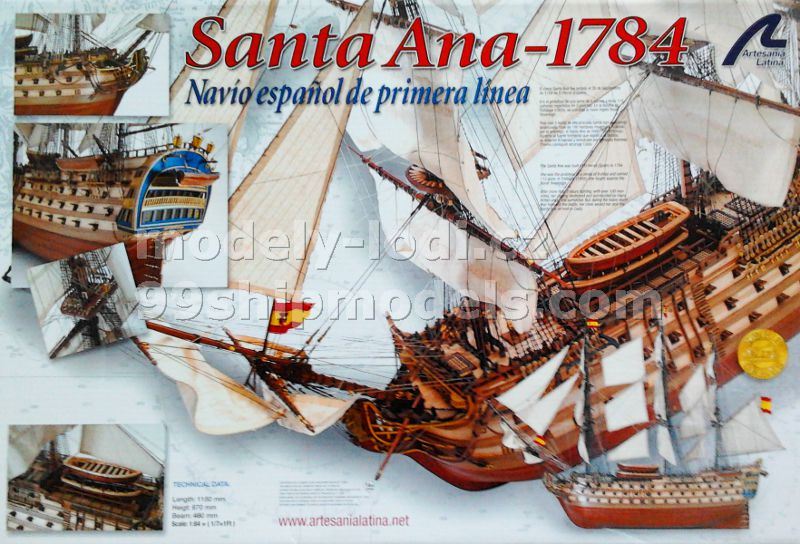 Balení modelu lodi Santa Ana, stavebnice Artesania Latina