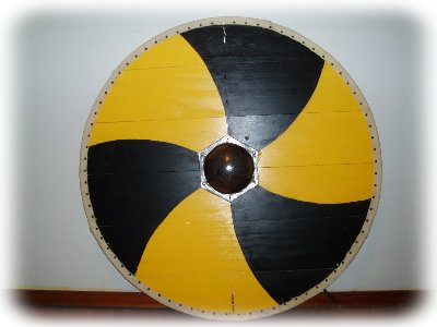 Zdobený štít Vikingů
