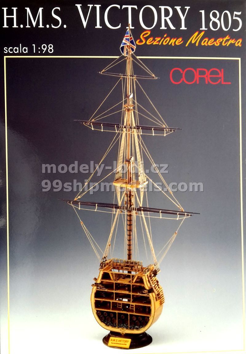 Prodejní balení lod HMS Victory, řez,  stavebnice Corel